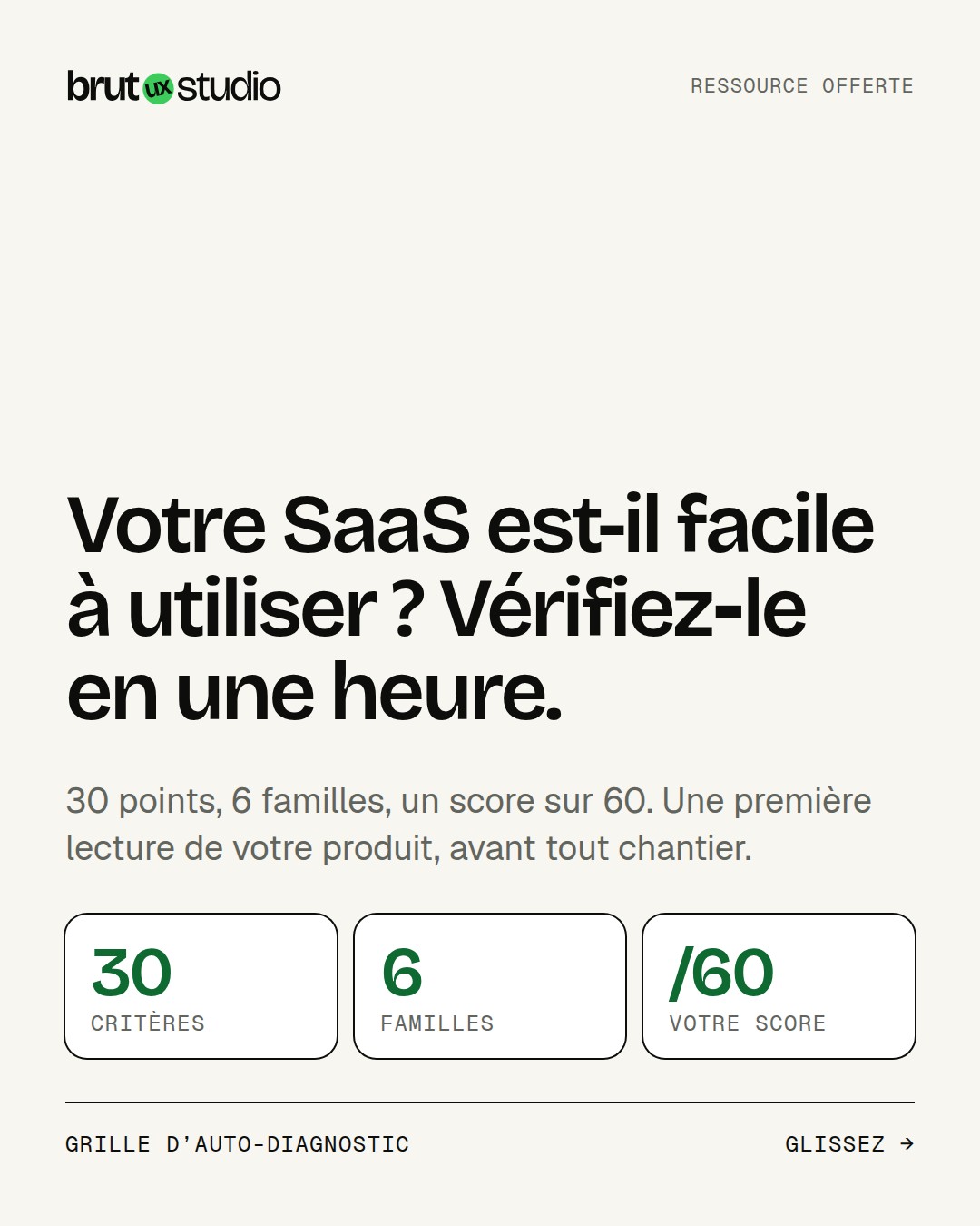 Couverture : La grille d’auto-diagnostic UX des SaaS B2B